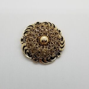 vintage gold tone filigree scarf clip West Germany